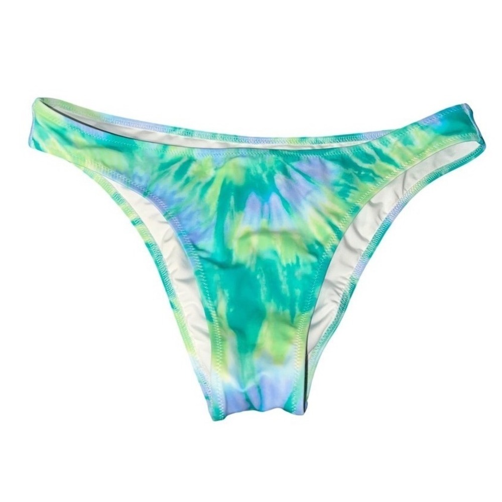 Shade & Shore‎ Extra Cheeky Tie Dye Bikini Bottom Teal Green Purple Medium NEW